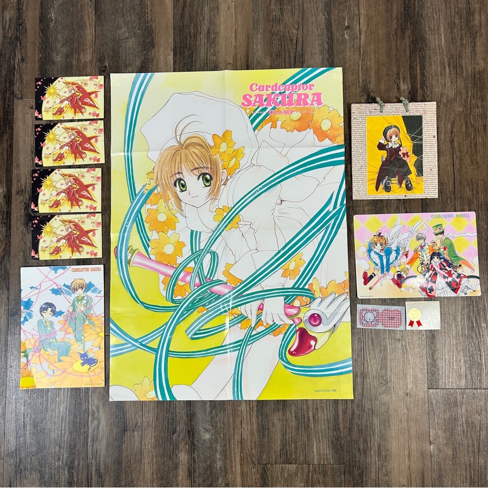 1996 Cardcaptor Sakura Clamp Poster, Letters, Gift Bag, Print, and Notebook Set